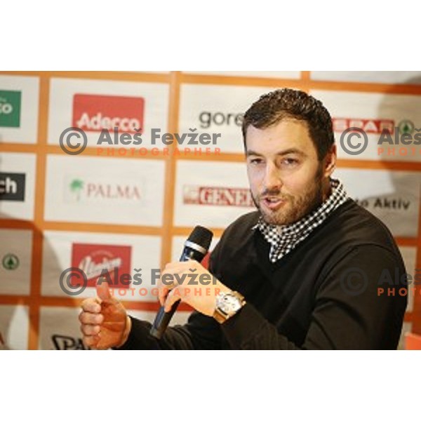Marko Milic during KZS press conference for upcoming All star game. Conference was taken place in brewery Union in Ljubljana, Slovenia on December 3, 2014