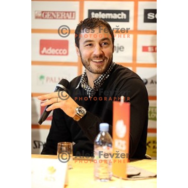 Marko Milic during KZS press conference for upcoming All star game. Conference was taken place in brewery Union in Ljubljana, Slovenia on December 3, 2014