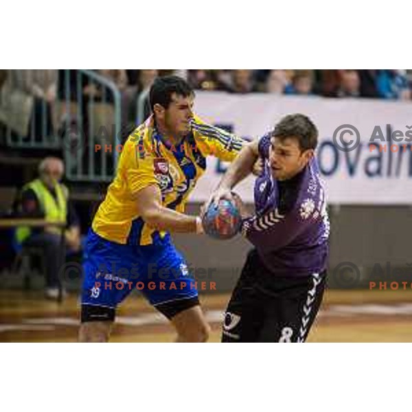 Nikola Spelic in action during handball match Maribor Branik - Celje pivovarna Lasko, Maribor 3.12.2014, Tabor Hall