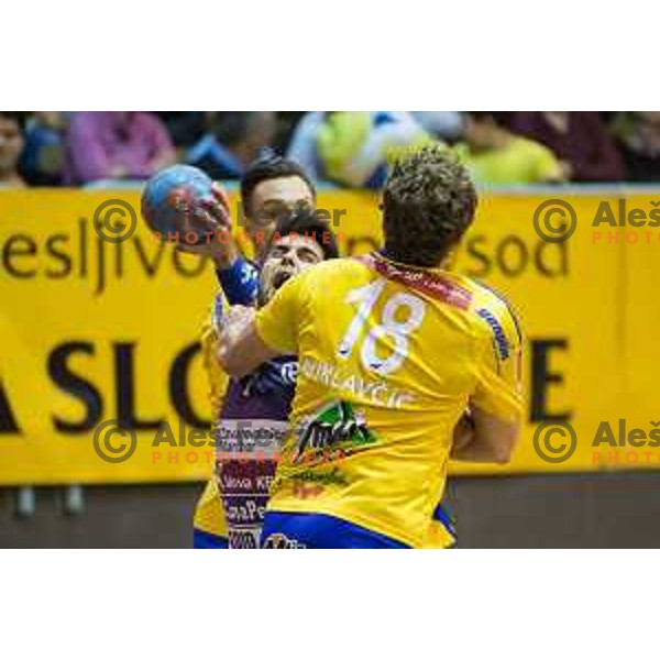 Ante Kaleb in action during handball match Maribor Branik - Celje pivovarna Lasko, Maribor 3.12.2014, Tabor Hall