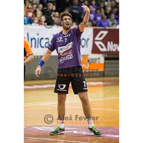 Ante Kaleb in action during handball match Maribor Branik - Celje pivovarna Lasko, Maribor 3.12.2014, Tabor Hall