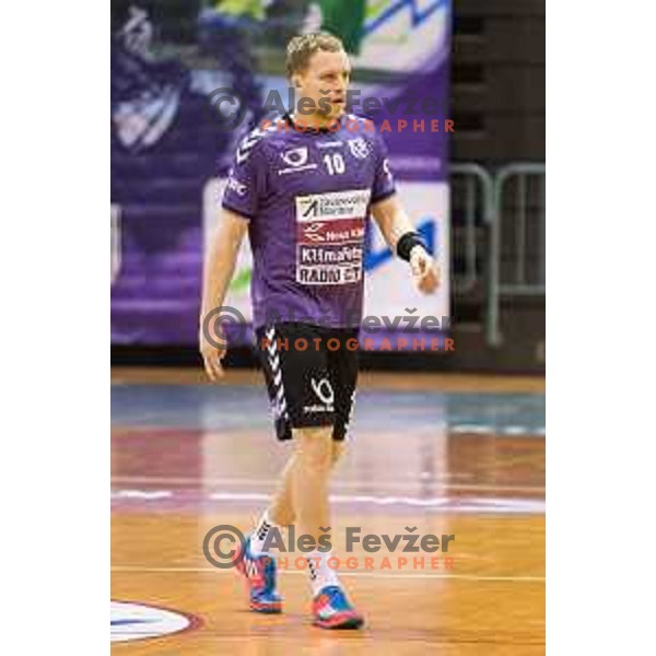 Tine Poklar in action during handball match Maribor Branik - Celje pivovarna Lasko, Maribor 3.12.2014, Tabor Hall