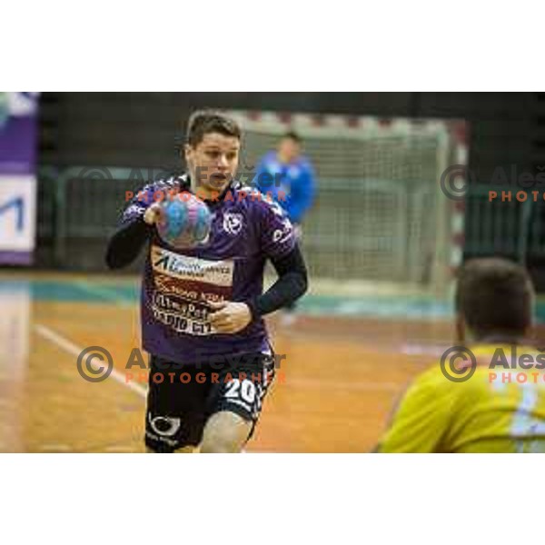 Dusan Fidel in action during handball match Maribor Branik - Celje pivovarna Lasko, Maribor 3.12.2014, Tabor Hall