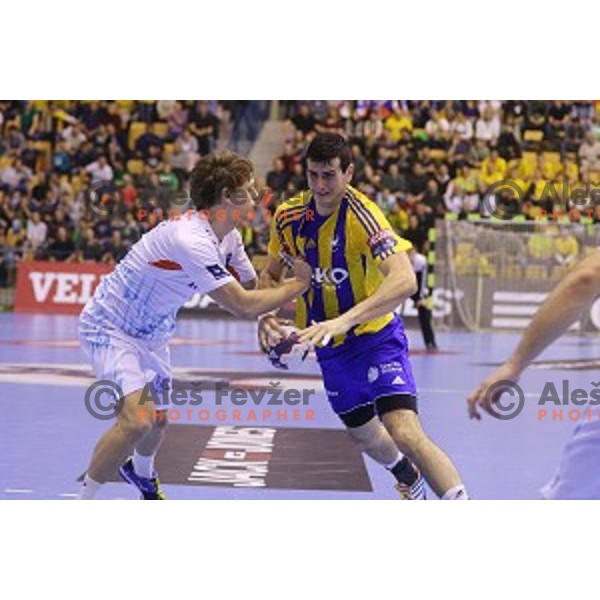Ivan Sliskovic in action during handball match Celje Pivovarna Lasko-Montpellier in EHF Men\'s Champions League, played in Zlatorog Hall, Celje, Slovenia on December 6,2014