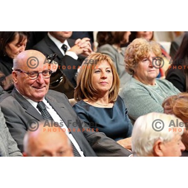 Ivo Daneu, Mima Jausevec at Slovenian sportsman of the year 2014 awards during Gala night in Cankar Hall on December 9, 2014, Ljubljana, Slovenia