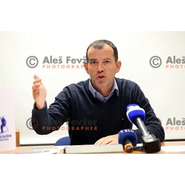 Enzo Smrekar during Alpine section of Slovenia ski federation meeting in Ljubljana on December 10, 2014