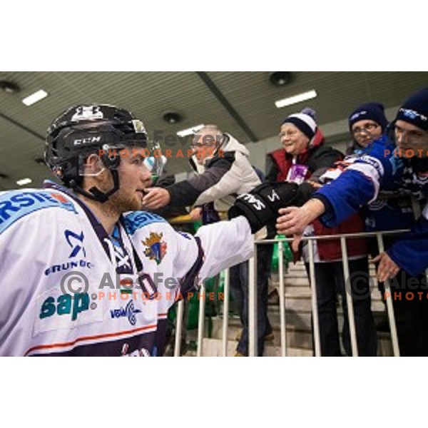 After ice hockey match of 27th round of EBEL League in Season 2014/15 between HDD Telemach Olimpija and SAPA Fehervar AV 19, played in Tivoli Hall, Ljubljana, Slovenia, on December 14, 2014