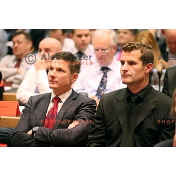 Andraz Vehovar and Andrej Hauptman at General Assembly of OKS in hotel Union, Ljubljana on December 16, 2014