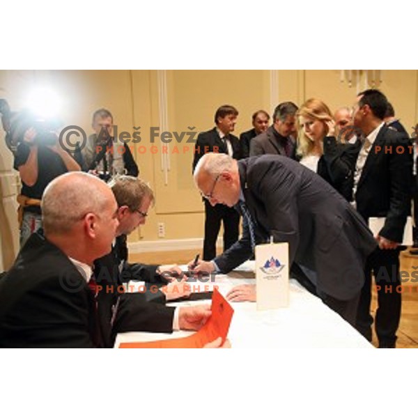 Bogdan Gabrovec at General Assembly of OKS in hotel Union, Ljubljana on December 16, 2014