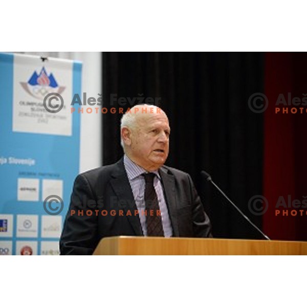 Janez Kocijancic at General Assembly of OKS in hotel Union, Ljubljana on December 16, 2014