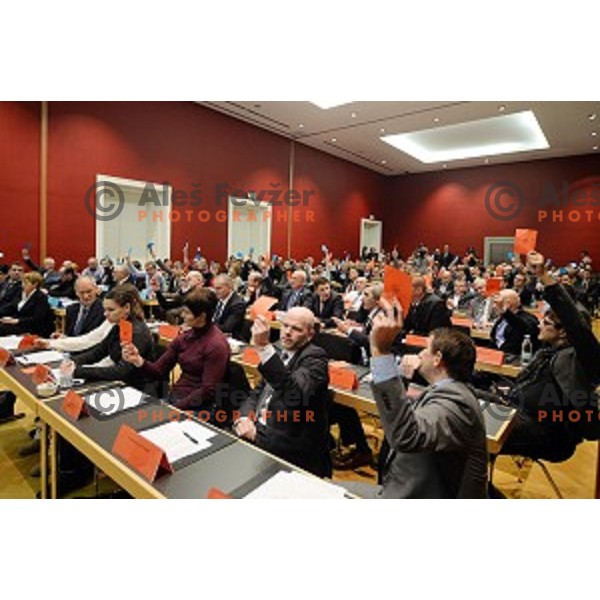Delegates at General Assembly of OKS in hotel Union, Ljubljana on December 16, 2014