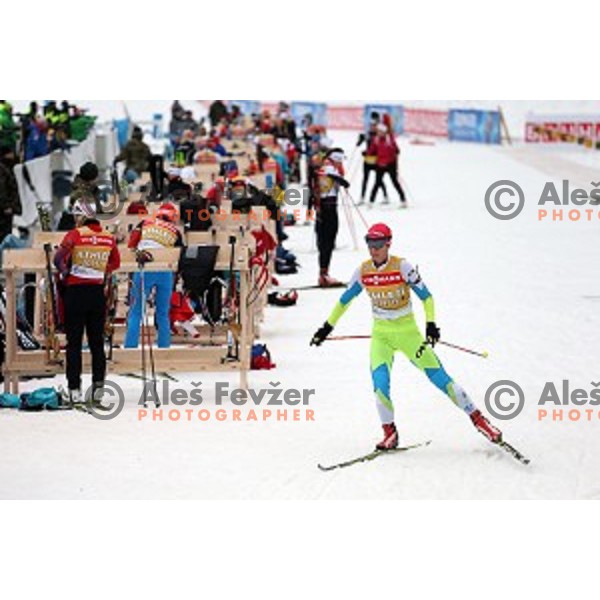 Teja Gregorin during official training before first event of EBU Biathlon World Cup at Pokljuka, Slovenia on December 17, 2014