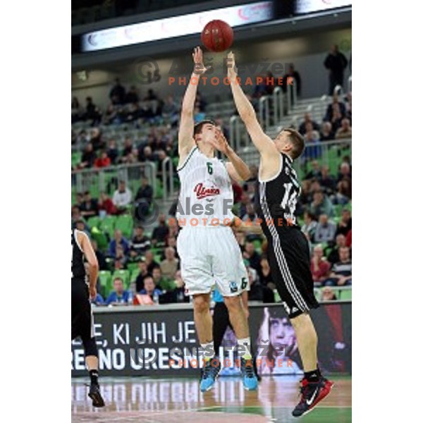 Paolo Marinelli of Union Olimpija in action during EuroCup basketball match between Union Olimpija Ljubljana (SLO) and VEF Riga (LAT), played in Stozice, Ljubljana, Slovenia on December 17, 2014