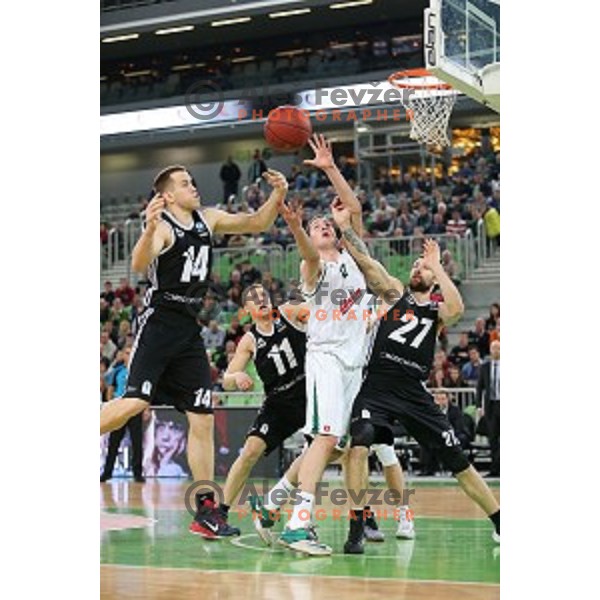 Vasilije Vucetic of Union Olimpija in action during EuroCup basketball match between Union Olimpija Ljubljana (SLO) and VEF Riga (LAT), played in Stozice, Ljubljana, Slovenia on December 17, 2014