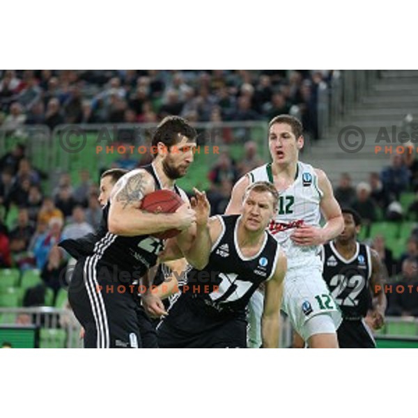 Vasilije Vucetic of Union Olimpija in action during EuroCup basketball match between Union Olimpija Ljubljana (SLO) and VEF Riga (LAT), played in Stozice, Ljubljana, Slovenia on December 17, 2014