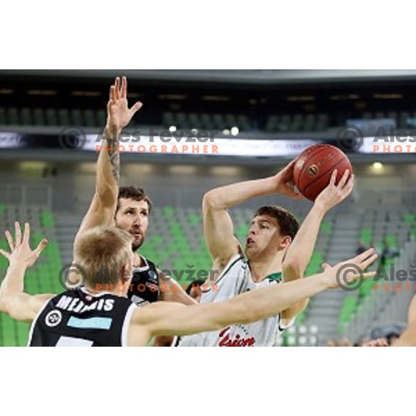 Paolo Marinelli of Union Olimpija in action during EuroCup basketball match between Union Olimpija Ljubljana (SLO) and VEF Riga (LAT), played in Stozice, Ljubljana, Slovenia on December 17, 2014