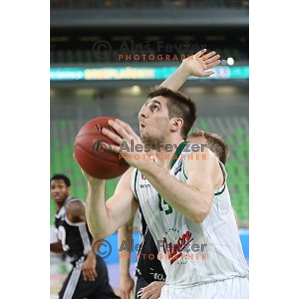 Halil Kanacevic of Union Olimpija in action during EuroCup basketball match between Union Olimpija Ljubljana (SLO) and VEF Riga (LAT), played in Stozice, Ljubljana, Slovenia on December 17, 2014