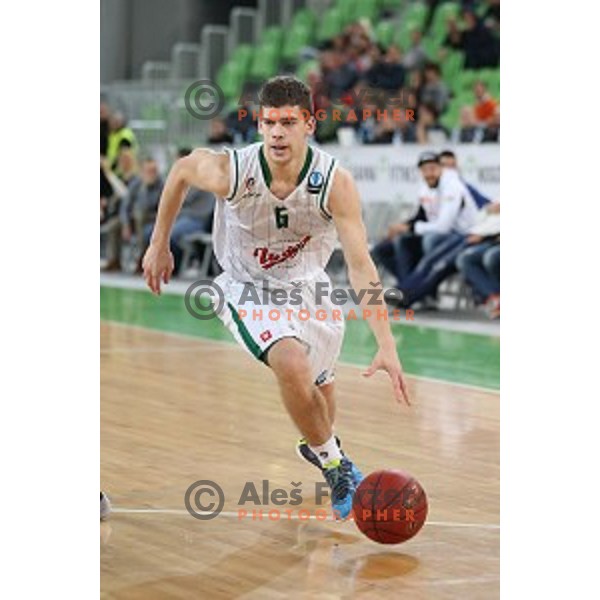 Paolo Marinelli of Union Olimpija in action during EuroCup basketball match between Union Olimpija Ljubljana (SLO) and VEF Riga (LAT), played in Stozice, Ljubljana, Slovenia on December 17, 2014