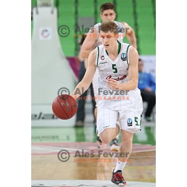 Luka Rupnik of Union Olimpija in action during EuroCup basketball match between Union Olimpija Ljubljana (SLO) and VEF Riga (LAT), played in Stozice, Ljubljana, Slovenia on December 17, 2014