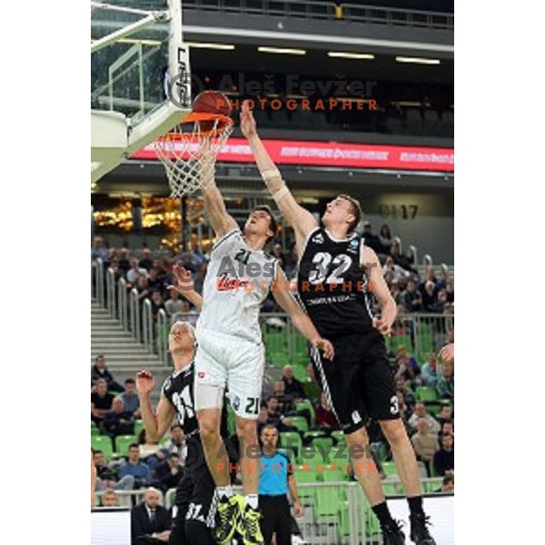 Blaz Mahkovic of Union Olimpija in action during EuroCup basketball match between Union Olimpija Ljubljana (SLO) and VEF Riga (LAT), played in Stozice, Ljubljana, Slovenia on December 17, 2014