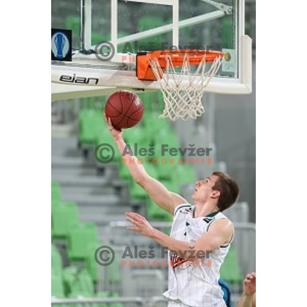 Gregor Hrovat of Union Olimpija in action during EuroCup basketball match between Union Olimpija Ljubljana (SLO) and VEF Riga (LAT), played in Stozice, Ljubljana, Slovenia on December 17, 2014