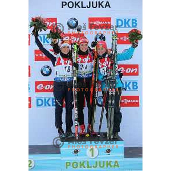 BMW IBU World Cup Biathlon women 7.5 km sprint at Pokljuka,Slovenia on December 18, 2014