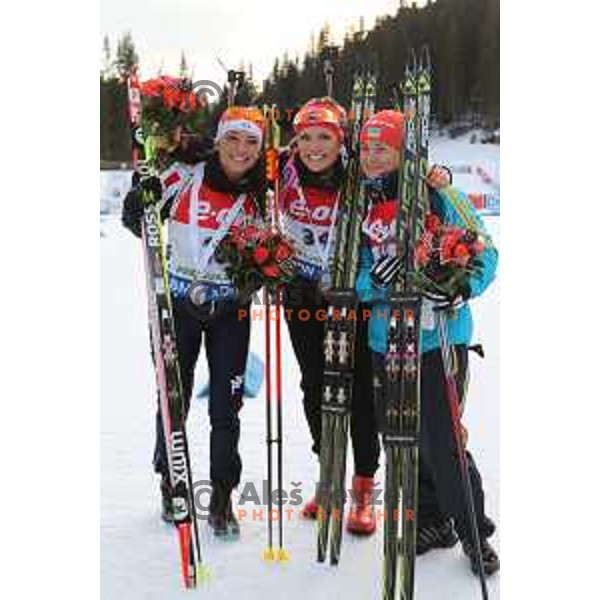 BMW IBU World Cup Biathlon women 7.5 km sprint at Pokljuka,Slovenia on December 18, 2014