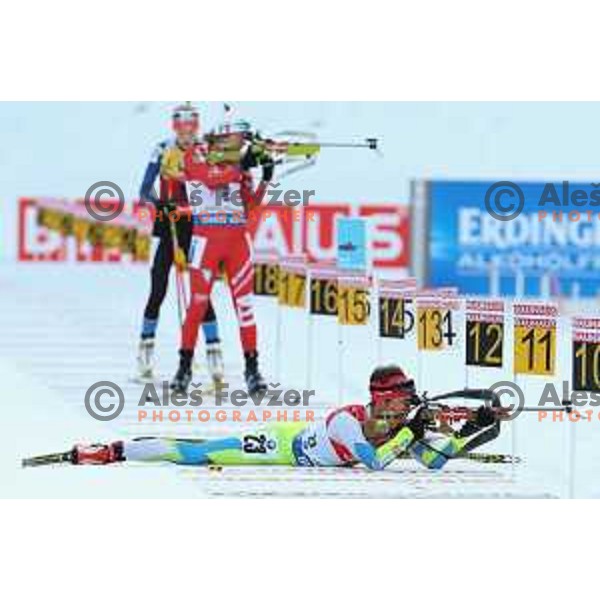 Teja Gregorin of Slovenia during BMW IBU World Cup Biathlon women 7.5 km sprint at Pokljuka,Slovenia on December 18, 2014