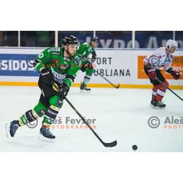Maks Selan of Olimpija in action during ice hockey match of Ice Fest HDD Telemach Olimpija vs. SIJ Acroni Jesenice, played in Trg Republike, Ljubljana, Slovenia, on December 18, 2014