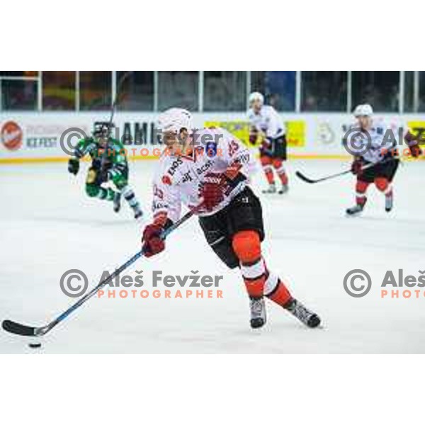 Urban Sodja of Jesenice in action during ice hockey match of Ice Fest HDD Telemach Olimpija vs. SIJ Acroni Jesenice, played in Trg Republike, Ljubljana, Slovenia, on December 18, 2014