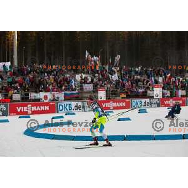 Janez Maric during BMW IBU World Cup Biathlon Men 10 km sprint at Pokljuka, Slovenia on December 19, 2014