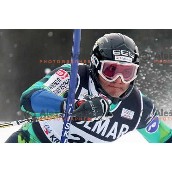 Mitja Dragsic skiing at World Cup Slalom, Vitranc Cup,Kranjska gora on December 26, 2005 