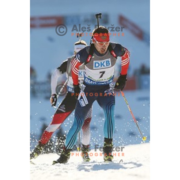 Anton Shipulin of Russa, winner of BMW IBU World Cup Biathlon Men 10 km sprint at Pokljuka, Slovenia on December 19, 2014