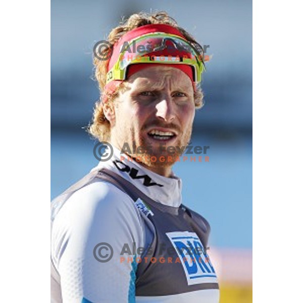 Klemen Bauer of Slovenia during BMW IBU World Cup Biathlon Men 10 km sprint at Pokljuka, Slovenia on December 19, 2014