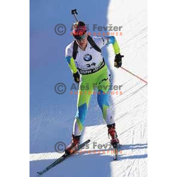 Teja Gregorin of Slovenia during BMW IBU World Cup Biathlon, Women 10km pursuit, Pokljuka, Slovenia, December 20, 2014