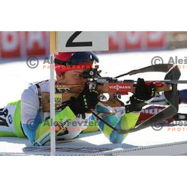 Teja Gregorin of Slovenia during BMW IBU World Cup Biathlon, Women 10km pursuit, Pokljuka, Slovenia, December 20, 2014