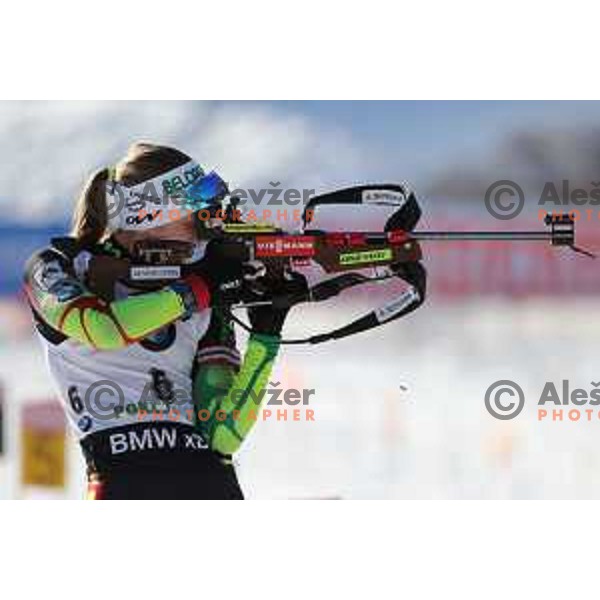 Darya Domracheva (BLR) during BMW IBU World Cup Biathlon, Women 10km pursuit, Pokljuka, Slovenia, December 20, 2014