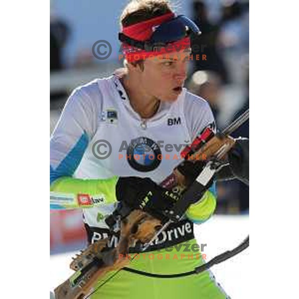 Teja Gregorin of Slovenia during BMW IBU World Cup Biathlon, Women 10km pursuit, Pokljuka, Slovenia, December 20, 2014