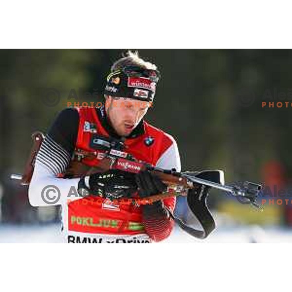 Dominik Landertinger (AUT) during BMW IBU World Cup Biathlon, Men 12.5km pursuit, Pokljuka, Slovenia, December 20, 2014
