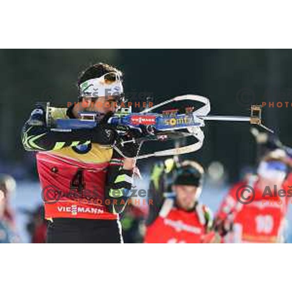 Martin Fourcade (FRA) during BMW IBU World Cup Biathlon, Men 12.5km pursuit, Pokljuka, Slovenia, December 20, 2014