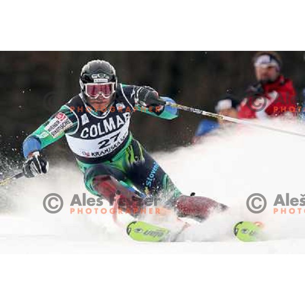 Mitja Dragsic skiing at World Cup Slalom, Vitranc Cup,Kranjska gora on December 26, 2005 