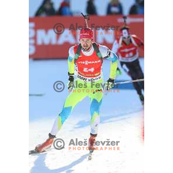 Jakov Fak (SLO) during BMW IBU World Cup Biathlon, Men 12.5km pursuit, Pokljuka, Slovenia, December 20, 2014