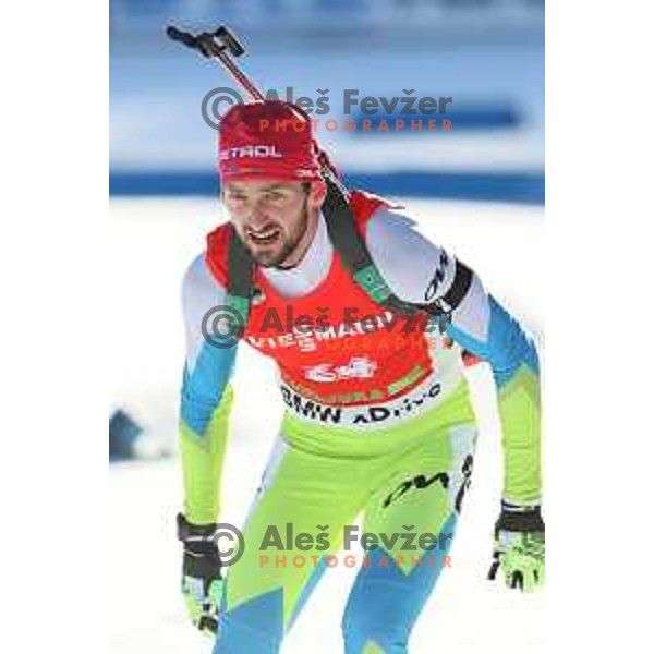 Jakov Fak (SLO) during BMW IBU World Cup Biathlon, Men 12.5km pursuit, Pokljuka, Slovenia, December 20, 2014