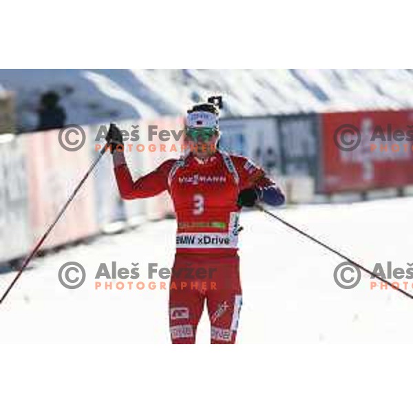 Emil Hegle Svendsen (NOR) during BMW IBU World Cup Biathlon, Men 12.5km pursuit, Pokljuka, Slovenia, December 20, 2014