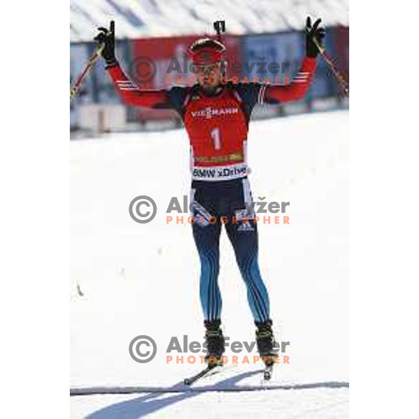 Anton Shipulin (RUS) during BMW IBU World Cup Biathlon, Men 12.5km pursuit, Pokljuka, Slovenia, December 20, 2014