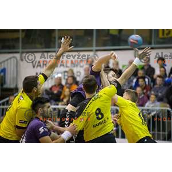 Nikola Spelic in action during RK Maribor - RK Velenje Gorenje handball match, played in Maribor in Tabor hall on 20.12.2014