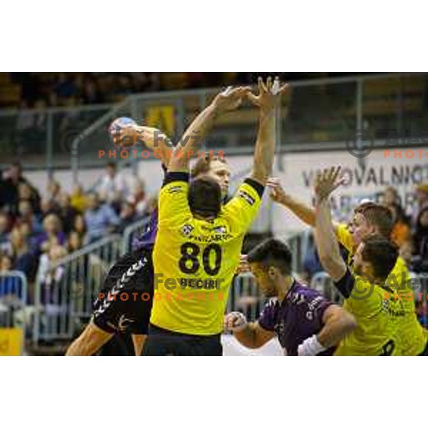 Tine Poklar in action during RK Maribor - RK Velenje Gorenje handball match, played in Maribor in Tabor hall on 20.12.2014