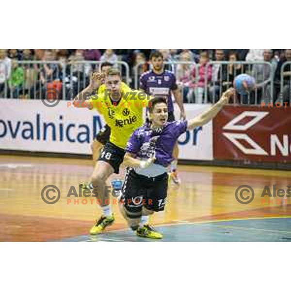 Tadej Sok in action during RK Maribor - RK Velenje Gorenje handball match, played in Maribor in Tabor hall on 20.12.2014