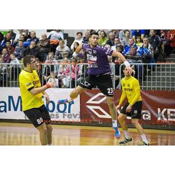 Igor Zabicin action during RK Maribor - RK Velenje Gorenje handball match, played in Maribor in Tabor hall on 20.12.2014