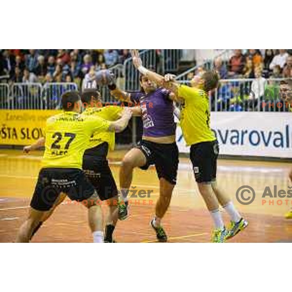 Ante Kaleb in action during RK Maribor - RK Velenje Gorenje handball match, played in Maribor in Tabor hall on 20.12.2014